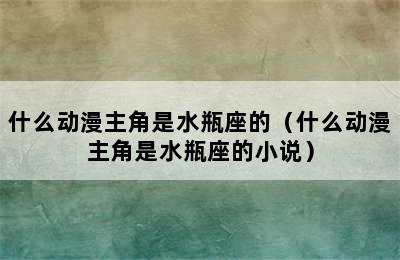 什么动漫主角是水瓶座的（什么动漫主角是水瓶座的小说）