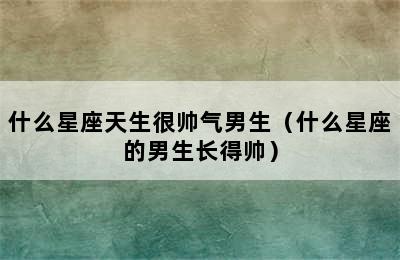 什么星座天生很帅气男生（什么星座的男生长得帅）