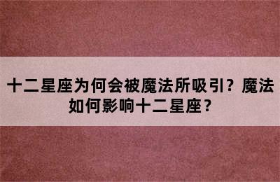 十二星座为何会被魔法所吸引？魔法如何影响十二星座？