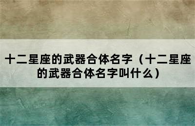 十二星座的武器合体名字（十二星座的武器合体名字叫什么）