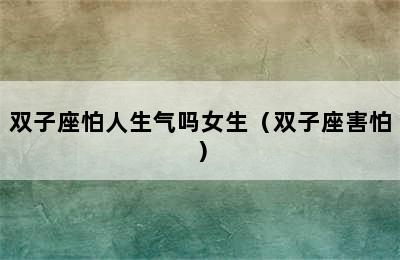 双子座怕人生气吗女生（双子座害怕）