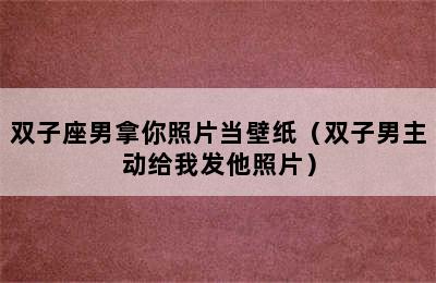 双子座男拿你照片当壁纸（双子男主动给我发他照片）