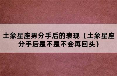 土象星座男分手后的表现（土象星座分手后是不是不会再回头）