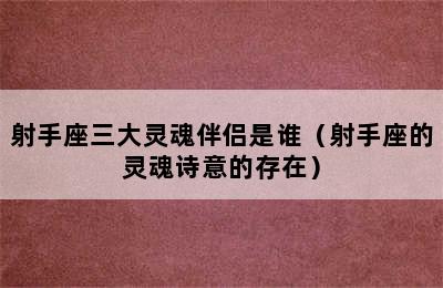 射手座三大灵魂伴侣是谁（射手座的灵魂诗意的存在）