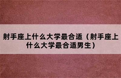 射手座上什么大学最合适（射手座上什么大学最合适男生）