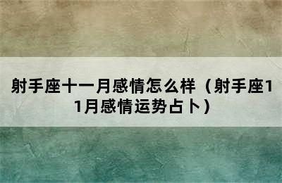 射手座十一月感情怎么样（射手座11月感情运势占卜）