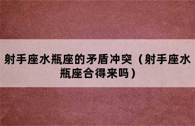 射手座水瓶座的矛盾冲突（射手座水瓶座合得来吗）