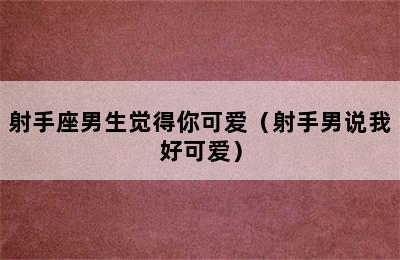 射手座男生觉得你可爱（射手男说我好可爱）