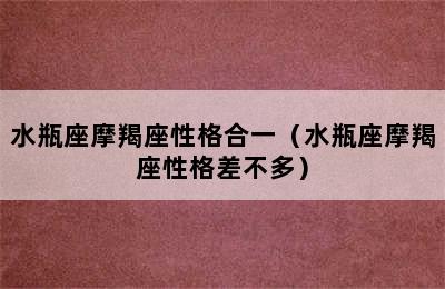 水瓶座摩羯座性格合一（水瓶座摩羯座性格差不多）