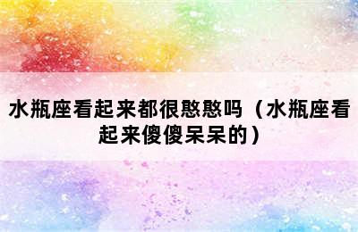 水瓶座看起来都很憨憨吗（水瓶座看起来傻傻呆呆的）