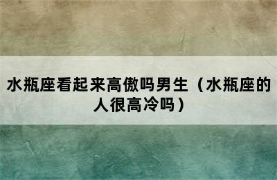 水瓶座看起来高傲吗男生（水瓶座的人很高冷吗）