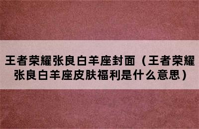 王者荣耀张良白羊座封面（王者荣耀张良白羊座皮肤福利是什么意思）