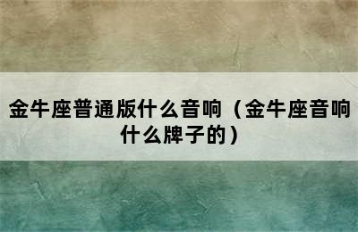 金牛座普通版什么音响（金牛座音响什么牌子的）