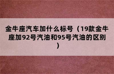 金牛座汽车加什么标号（19款金牛座加92号汽油和95号汽油的区别）